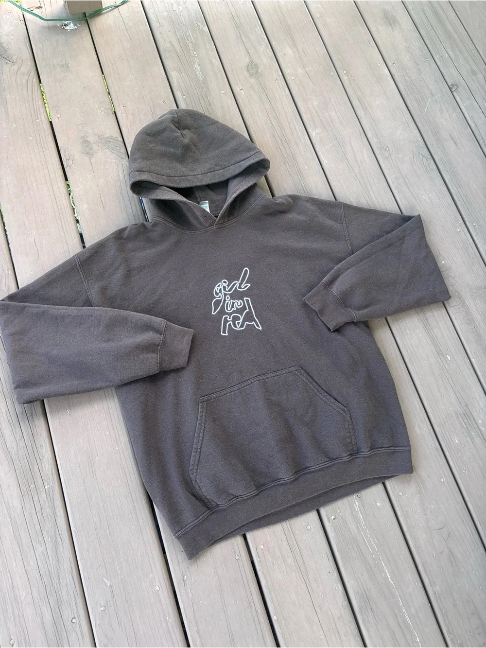 Girl in Red Merch Hoodie Mens L Brown Graphic